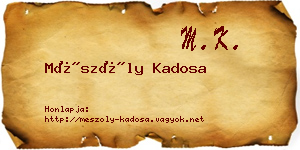 Mészöly Kadosa névjegykártya